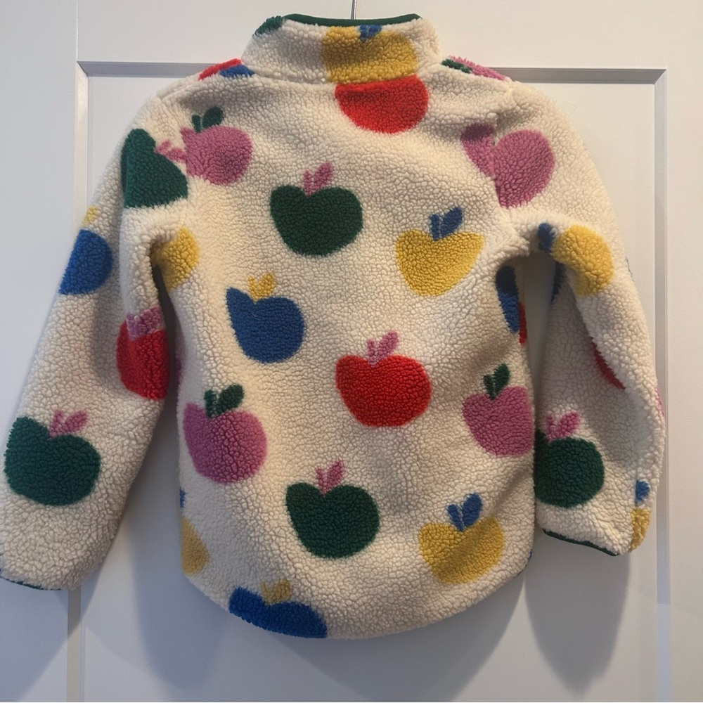Mini Boden Apple Print Eden Borg zip Through Fleece Jacket - Picture 9 of 9